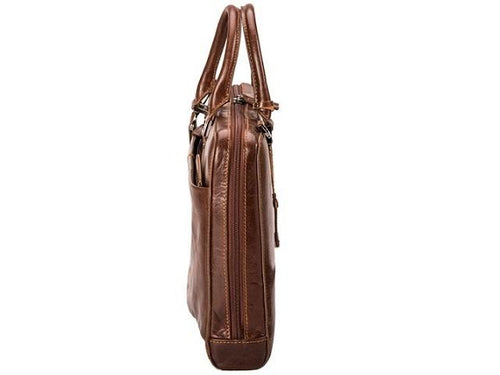 Adpel Fastlane Slim Leather 15" Laptop Bag | Brown - KaryKase