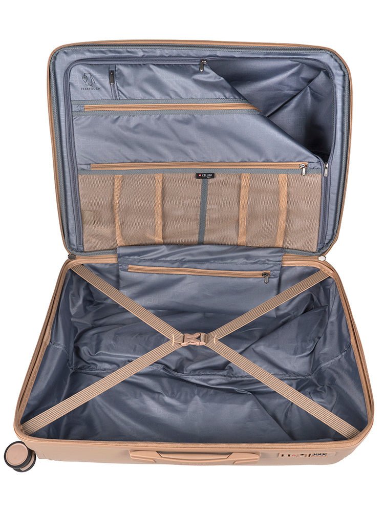 Cellini Qwest Medium 4 Wheel Trolley Case | Rock Brown - KaryKase