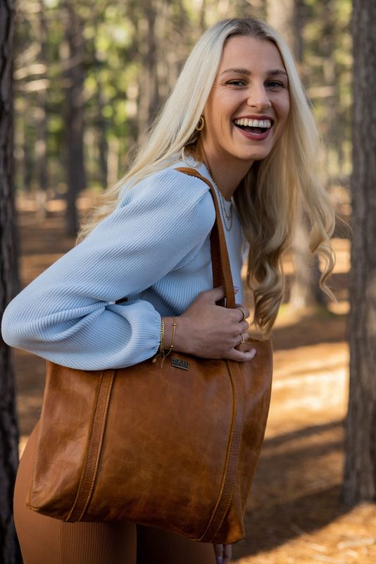 Tan Leather Goods Judy Handbag - KaryKase