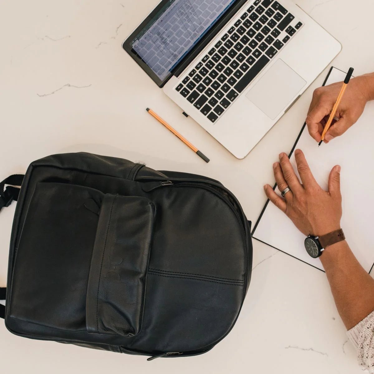 Thandana 15" Leather Laptop Backpack - KaryKase