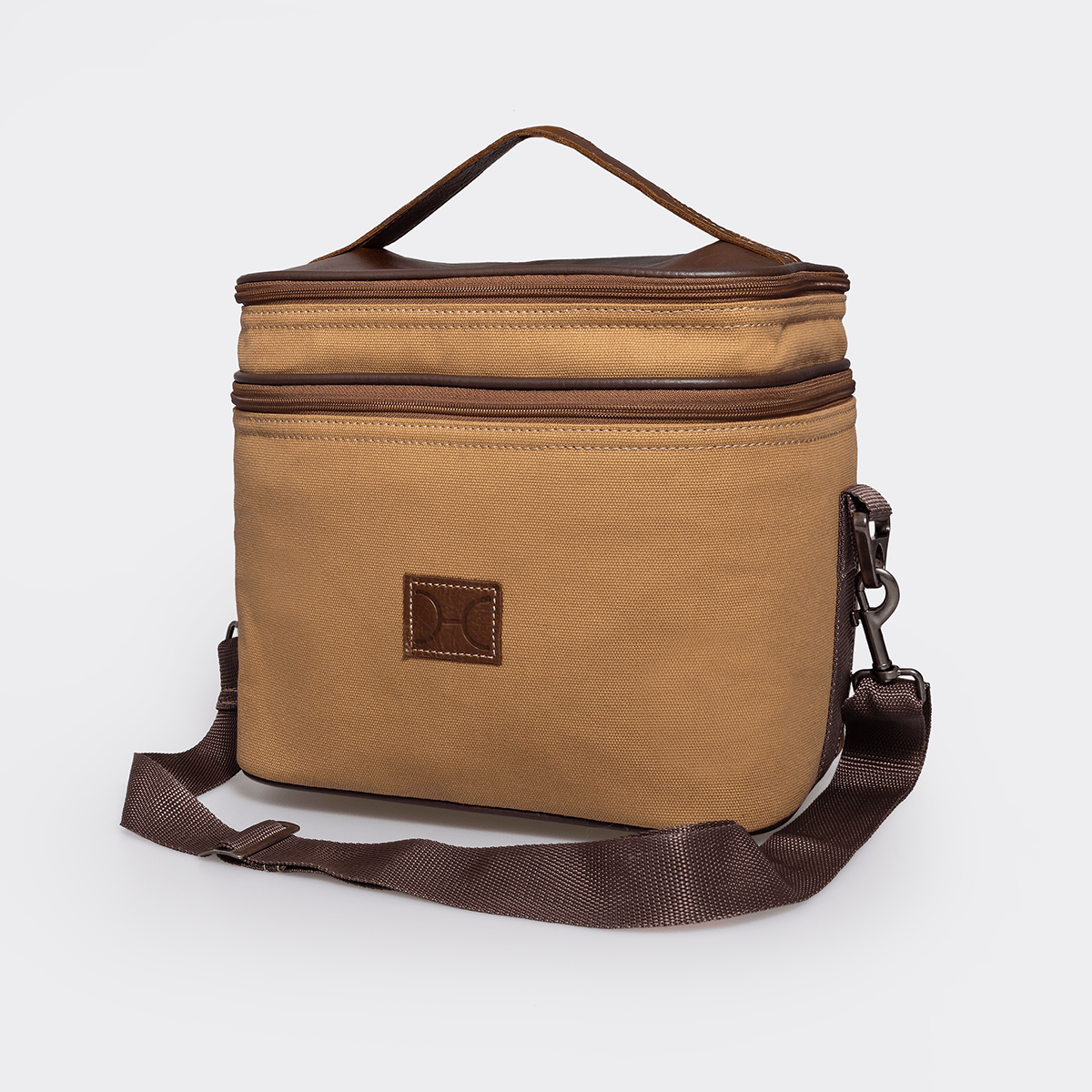 Thandana Canvas & Leather Double Decker Cooler Bag - KaryKase