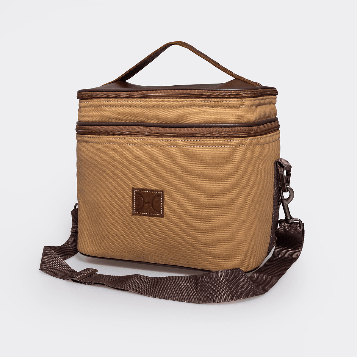 Thandana Canvas & Leather Double Decker Cooler Bag - KaryKase