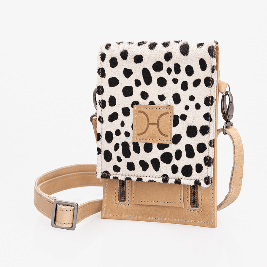 Thandana Faux Fur Print Leather Urban Cellphone Sling - KaryKase