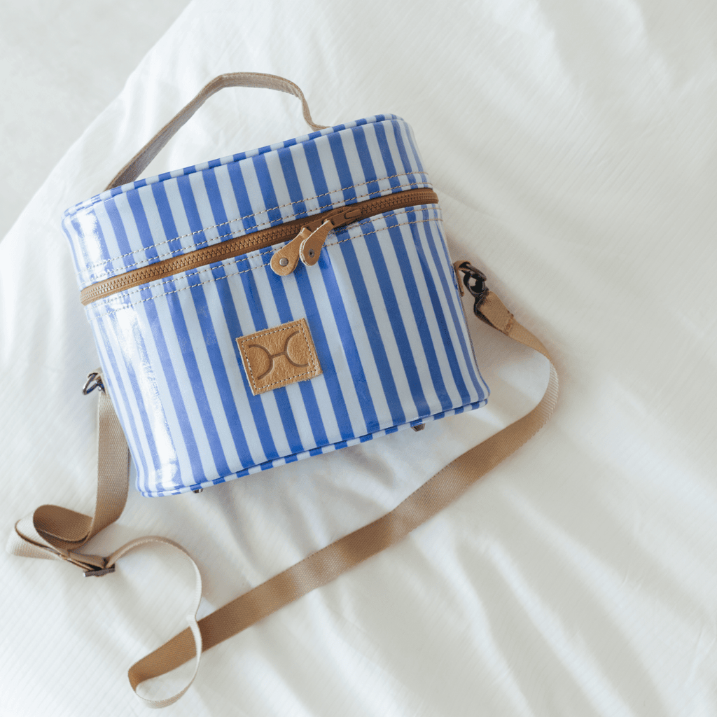 Thandana Laminated Fabric Bougie Vanity Bag | Beige - KaryKase