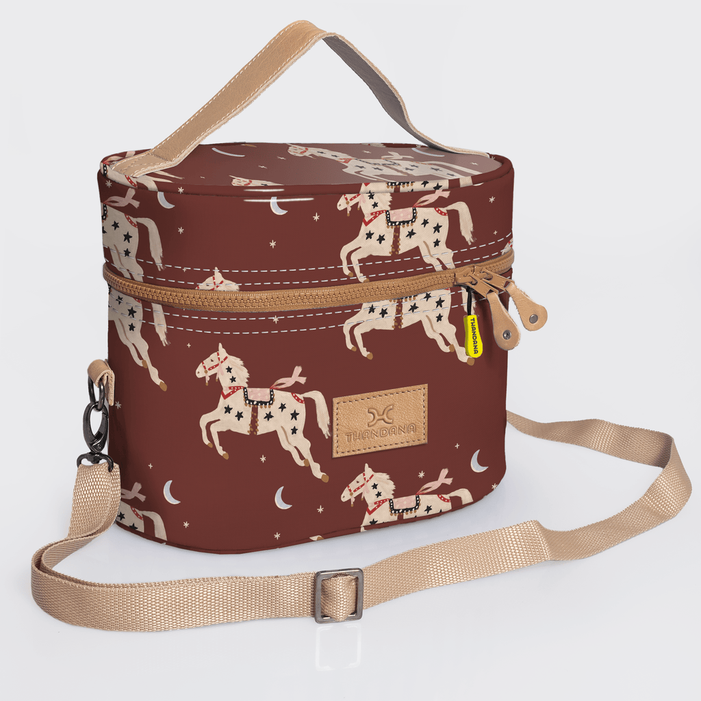 Thandana Laminated Fabric Bougie Vanity Bag | Beige - KaryKase