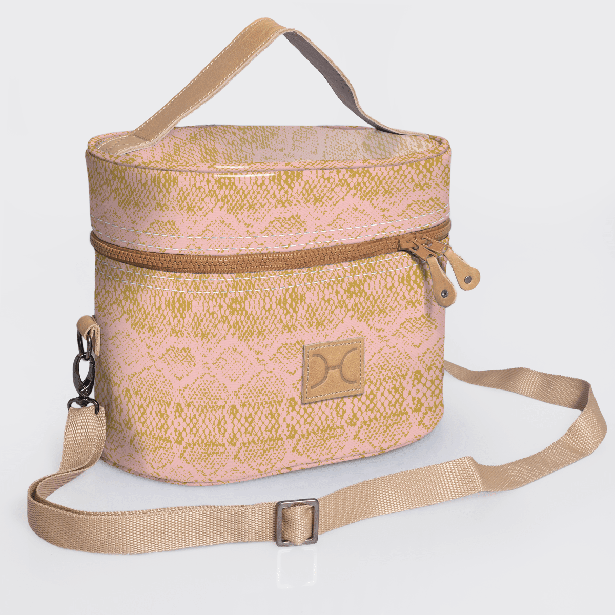 Thandana Laminated Fabric Bougie Vanity Bag | Beige - KaryKase