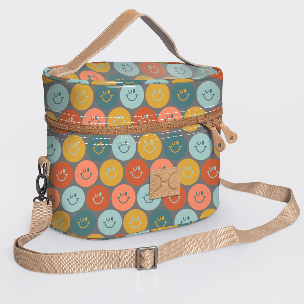 Thandana Laminated Fabric Bougie Vanity Bag | Beige - KaryKase