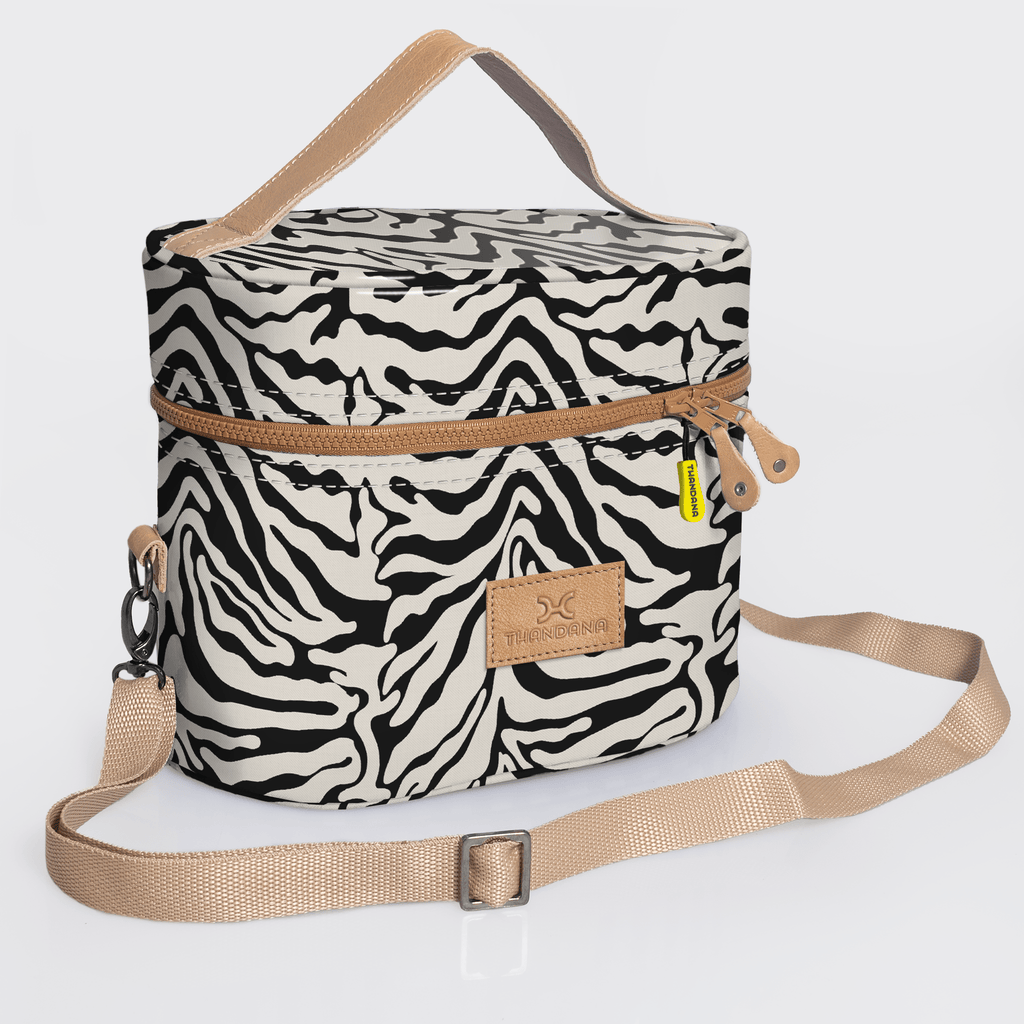 Thandana Laminated Fabric Bougie Vanity Bag | Beige - KaryKase