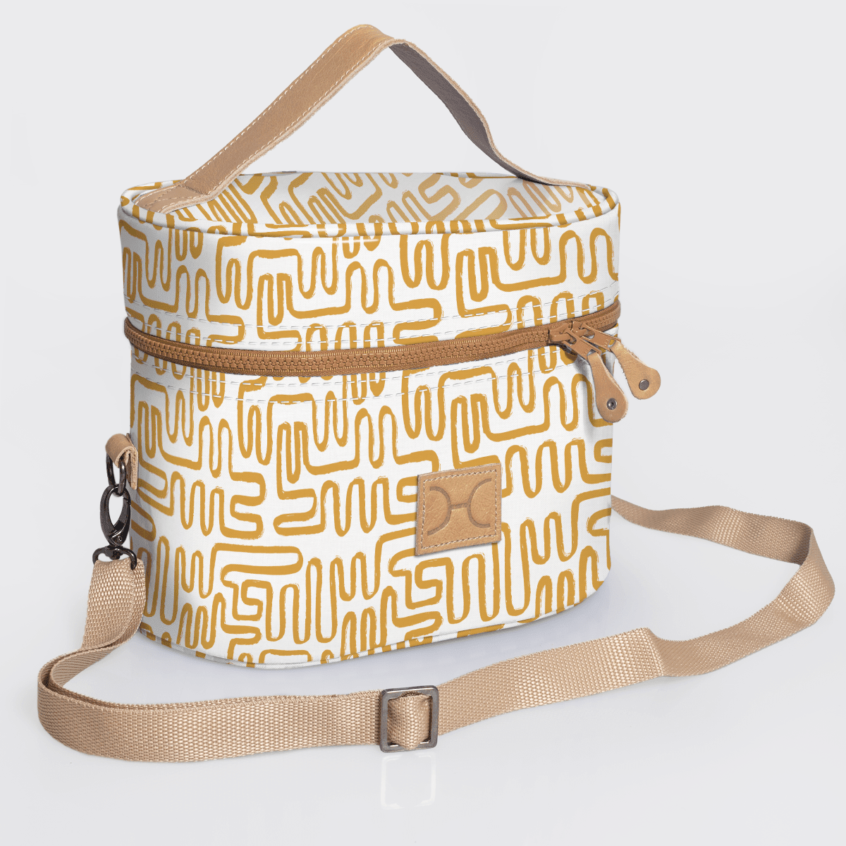 Thandana Laminated Fabric Bougie Vanity Bag | Beige - KaryKase
