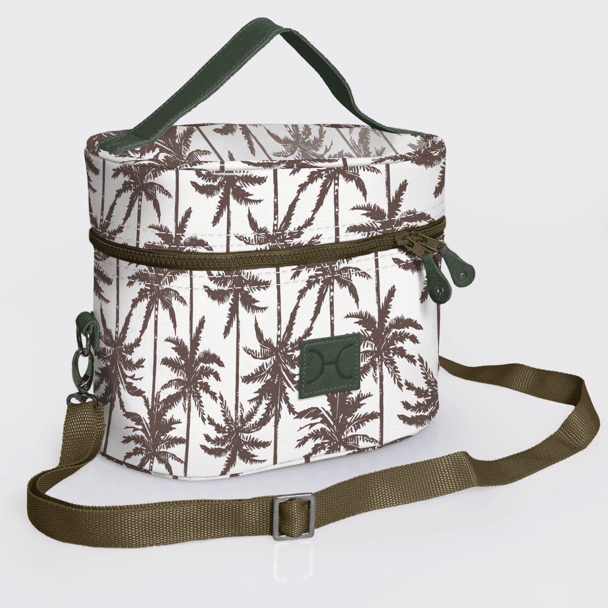 Thandana Laminated Fabric Bougie Vanity Bag | Olive - KaryKase