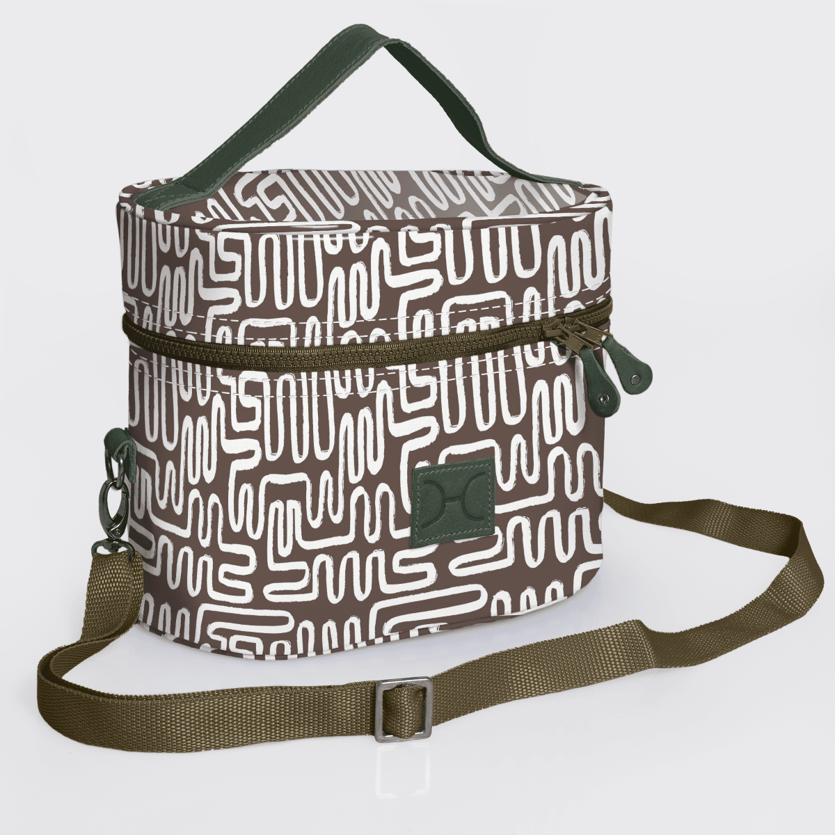 Thandana Laminated Fabric Bougie Vanity Bag | Olive - KaryKase