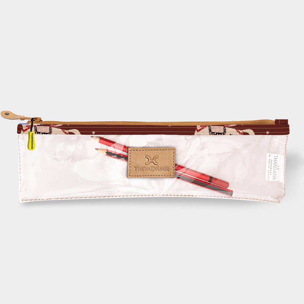 Thandana Laminated Fabric Clear Pencil Case - KaryKase