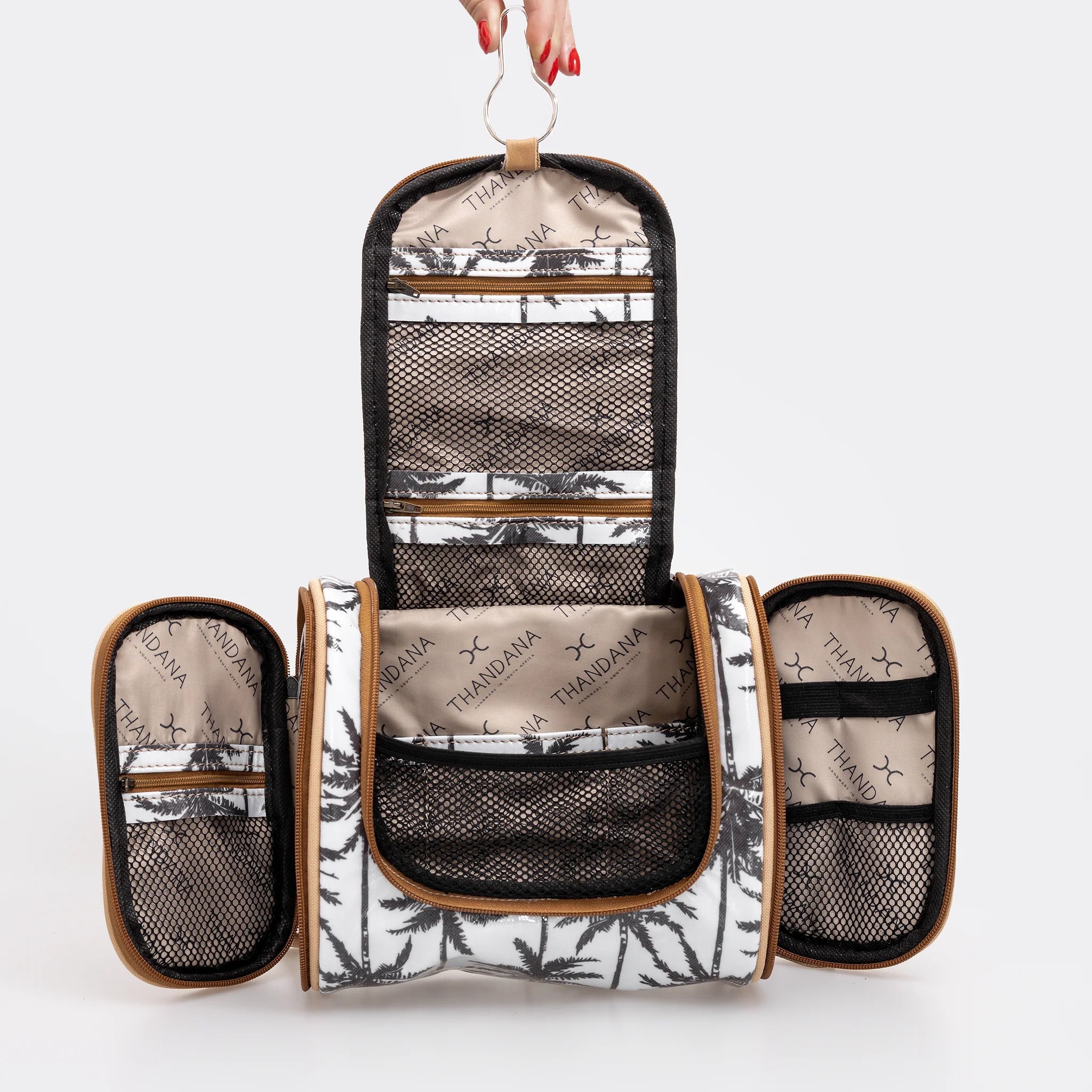 Thandana Laminated Fabric Compact Travel Vanity Bag - KaryKase