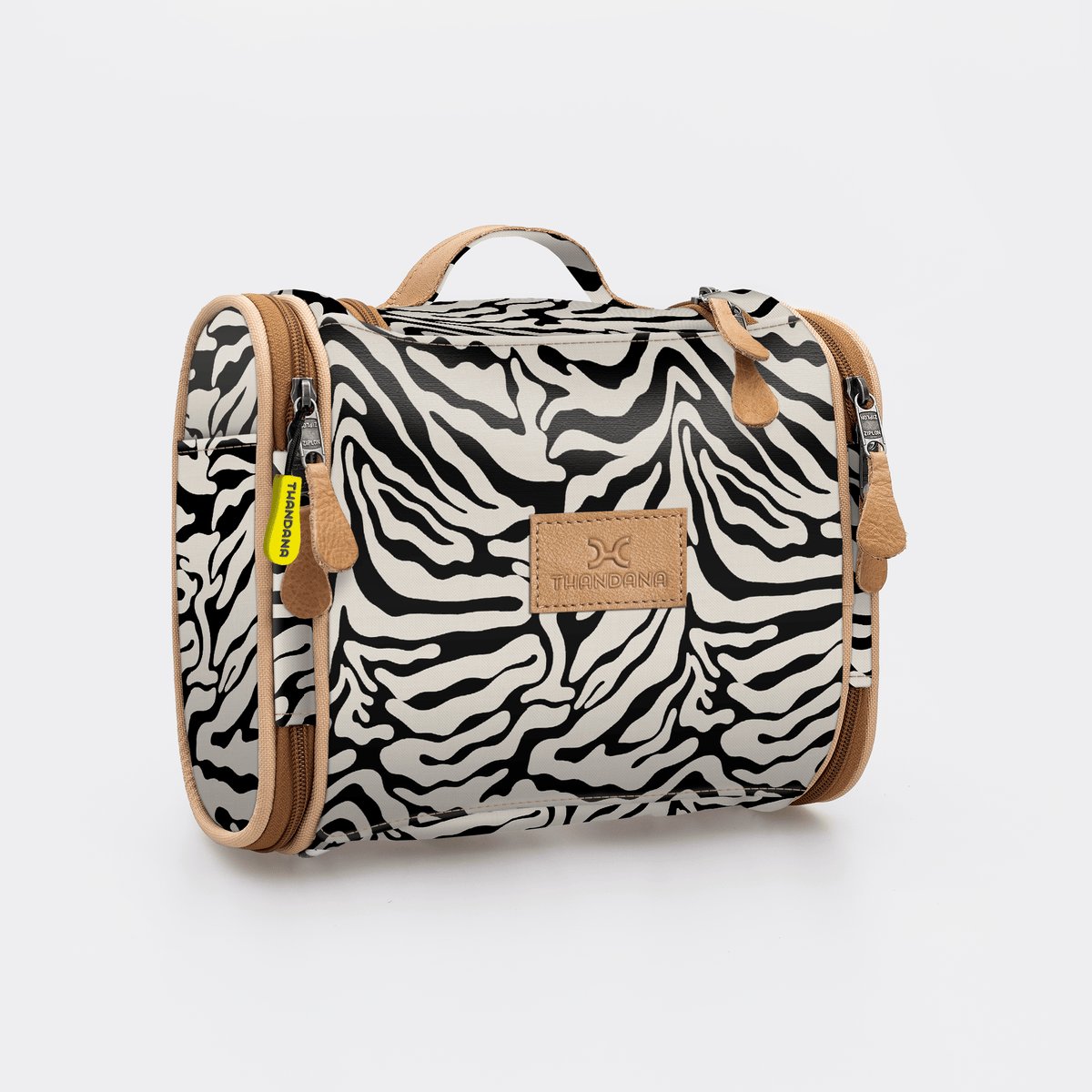 Thandana Laminated Fabric Compact Travel Vanity Bag - KaryKase