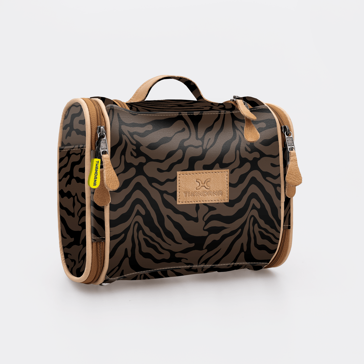 Thandana Laminated Fabric Compact Travel Vanity Bag - KaryKase