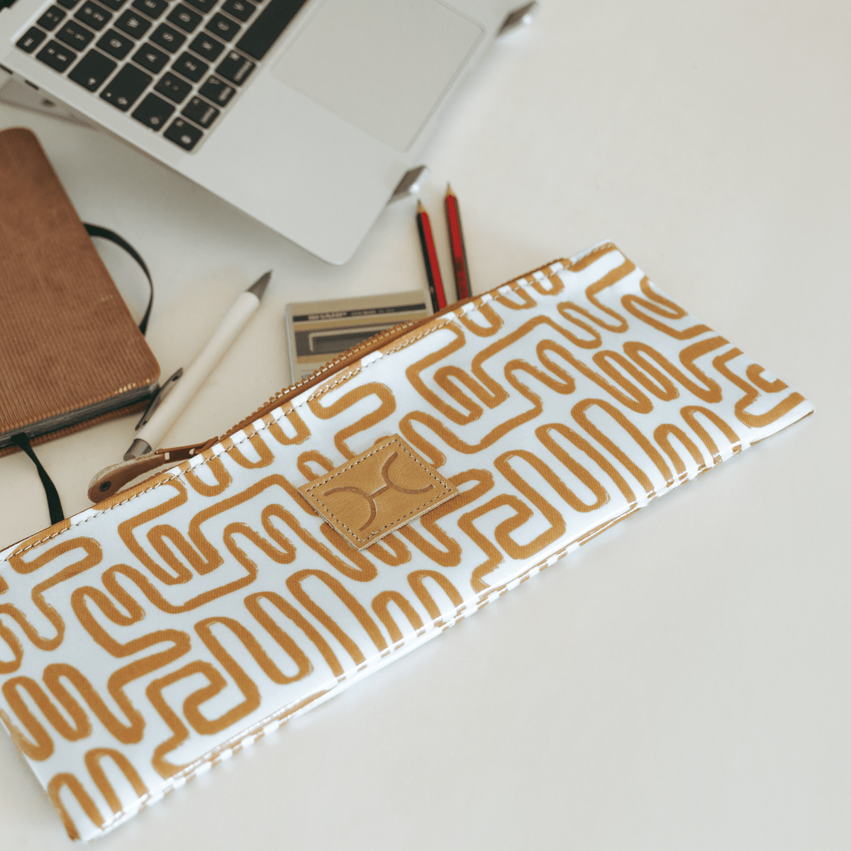 Thandana Laminated Fabric Doodle Pencil Pouch - KaryKase