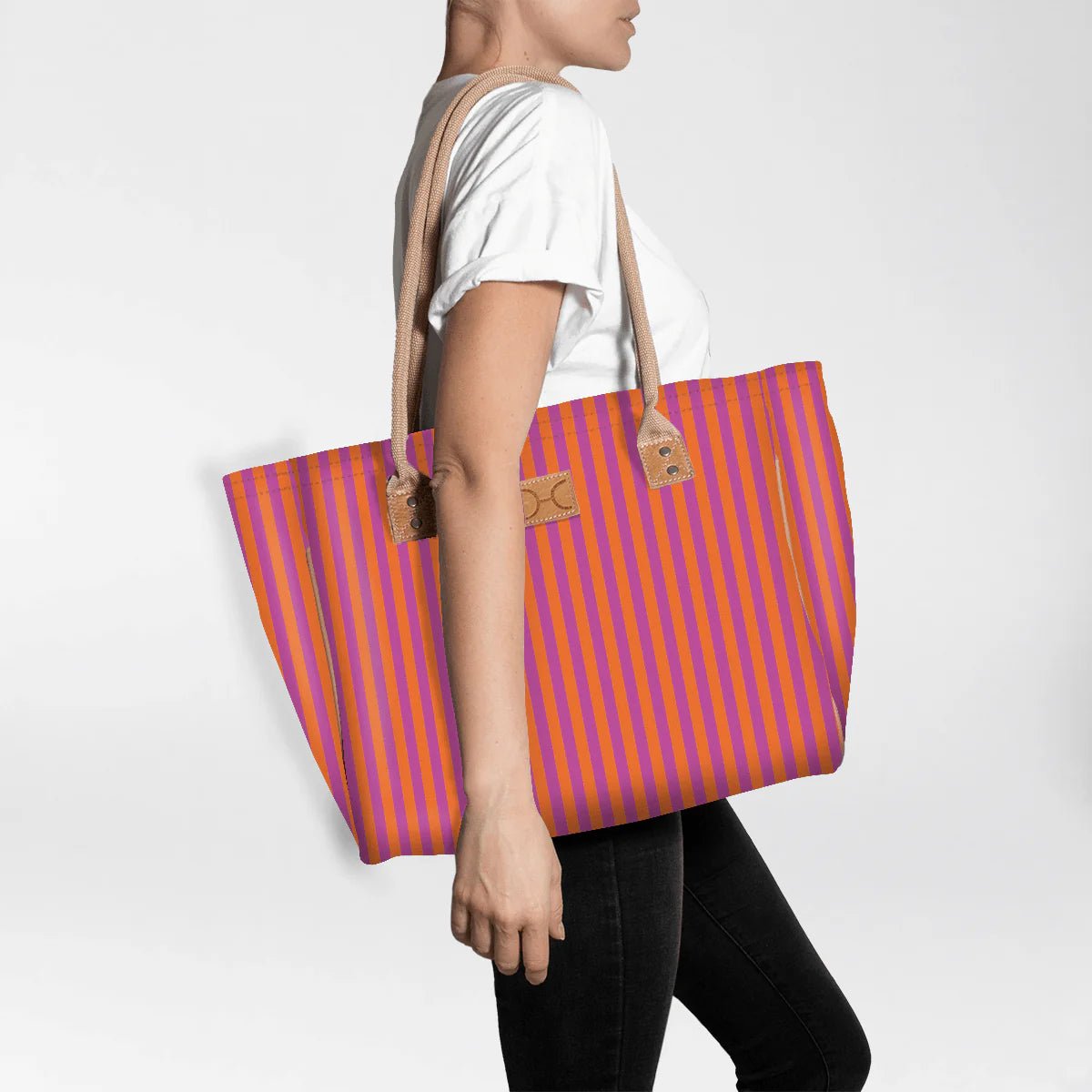 Thandana Laminated Fabric Medium Beach Bag - KaryKase