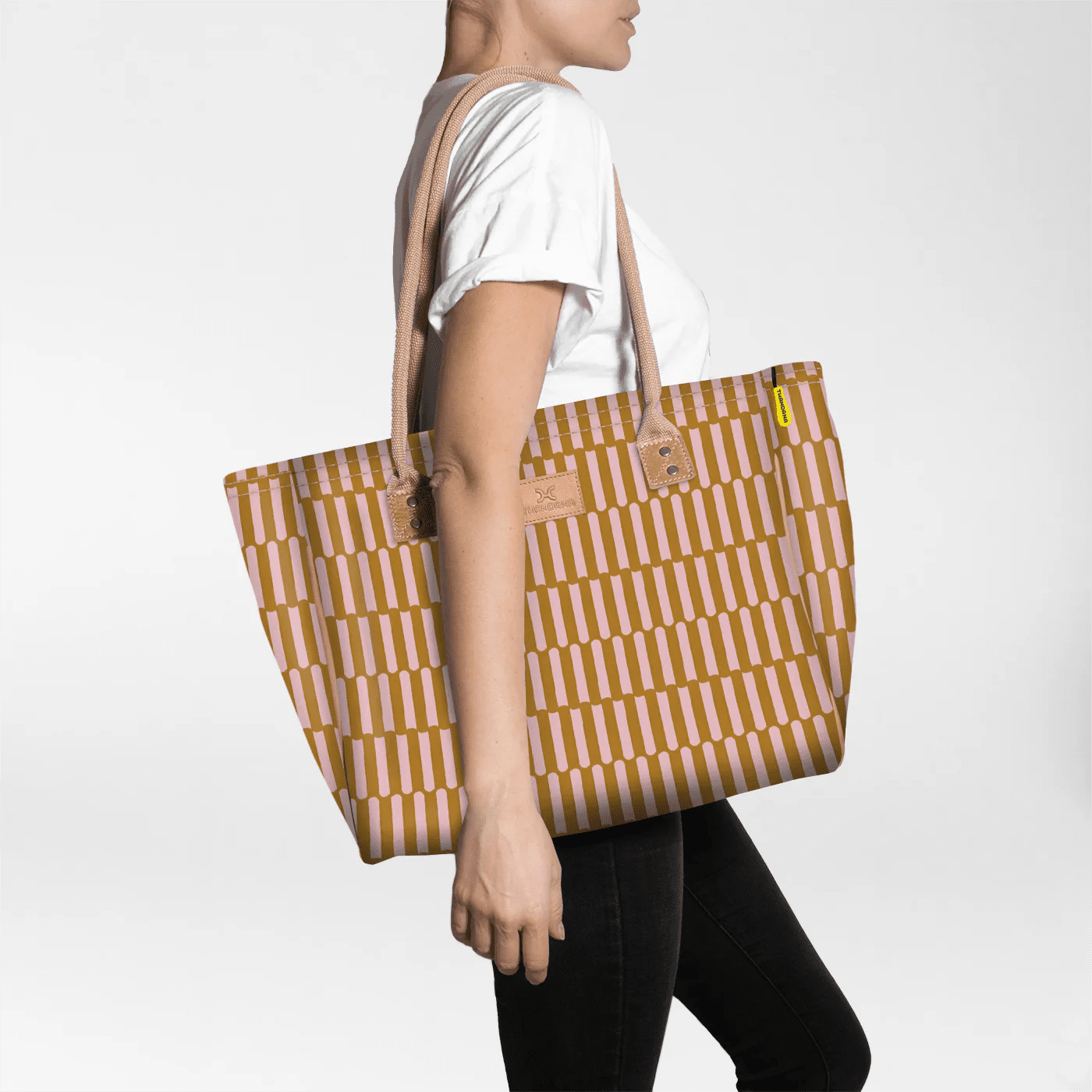 Thandana Laminated Fabric Medium Beach Bag - KaryKase