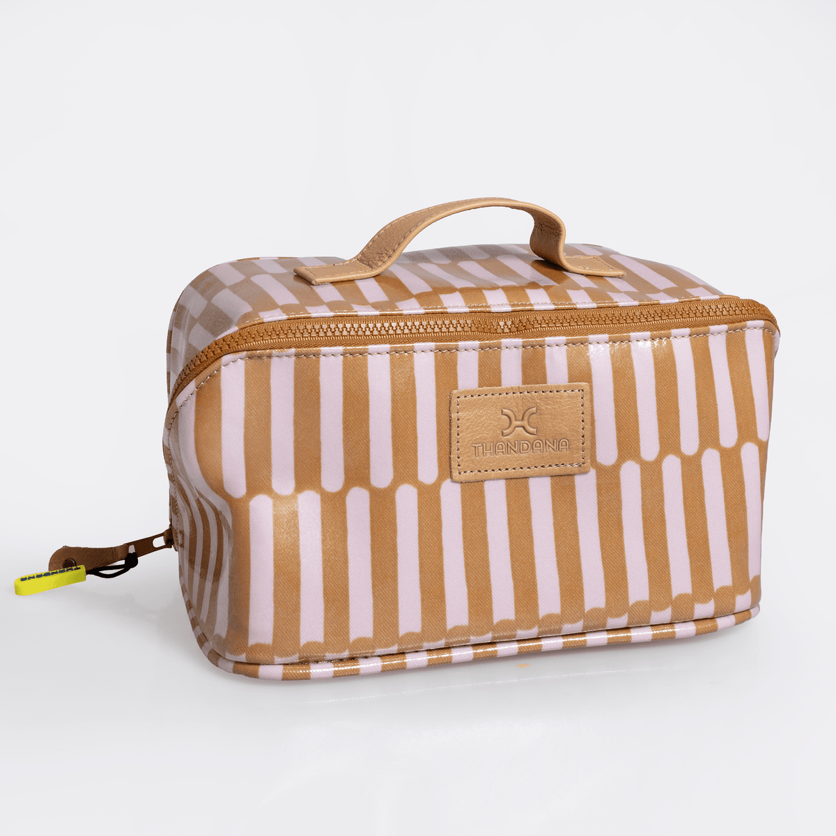 Thandana Laminated Fabric Side Mouth Maxi Vanity Bag - KaryKase