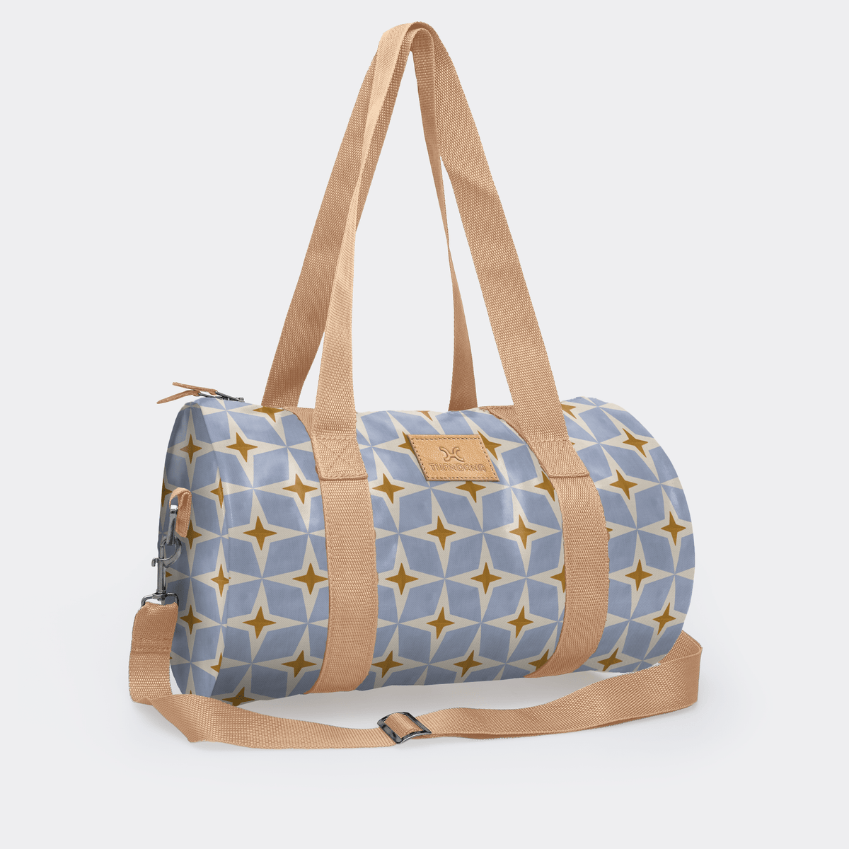 Thandana Laminated Fabric Sports & Gym Bag - Beige Trim - KaryKase