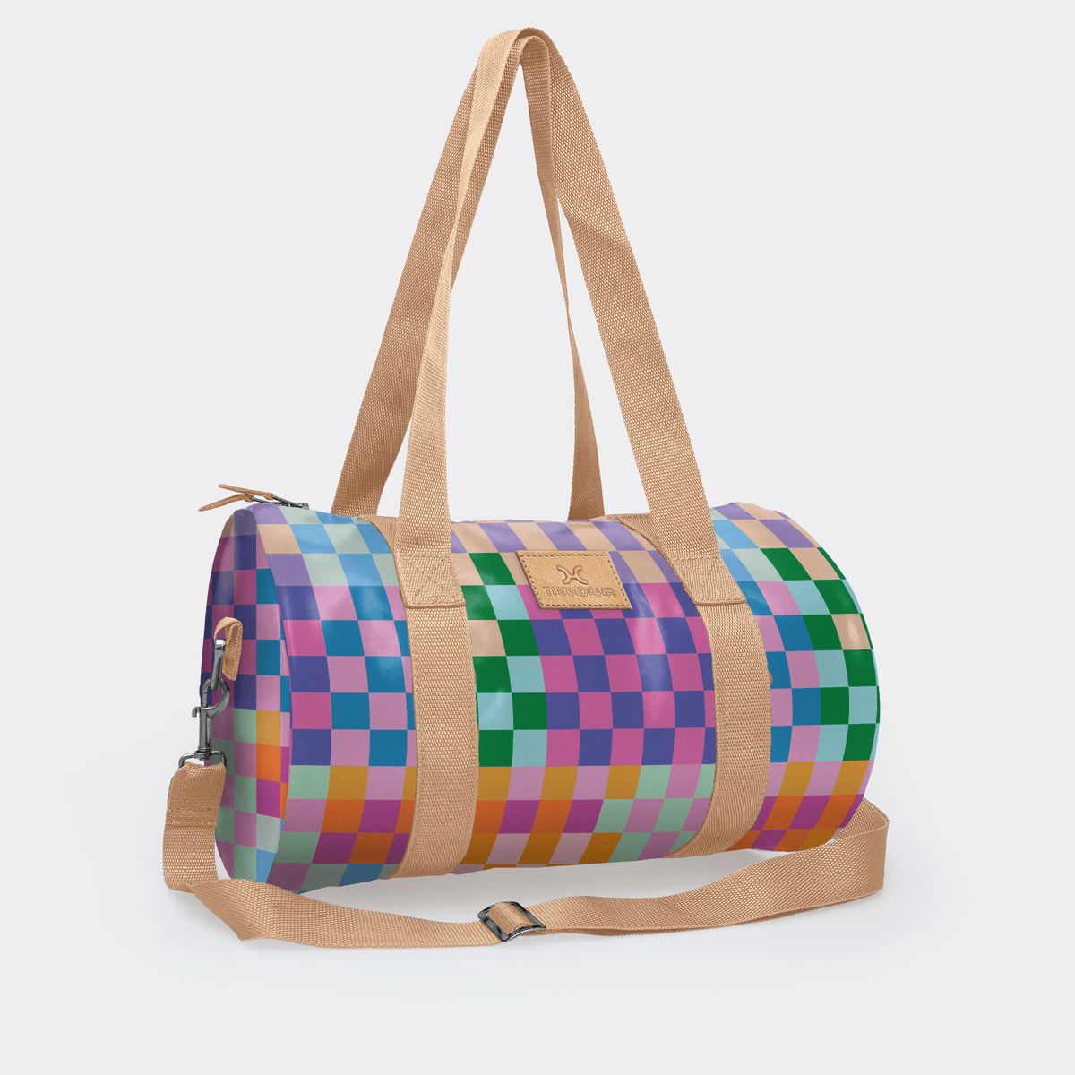 Thandana Laminated Fabric Sports & Gym Bag - Beige Trim - KaryKase