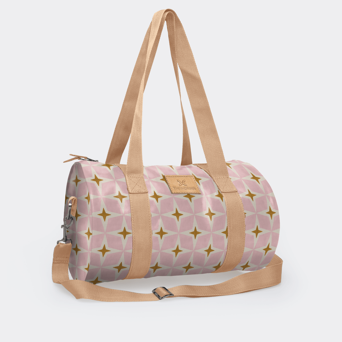 Thandana Laminated Fabric Sports & Gym Bag - Beige Trim - KaryKase