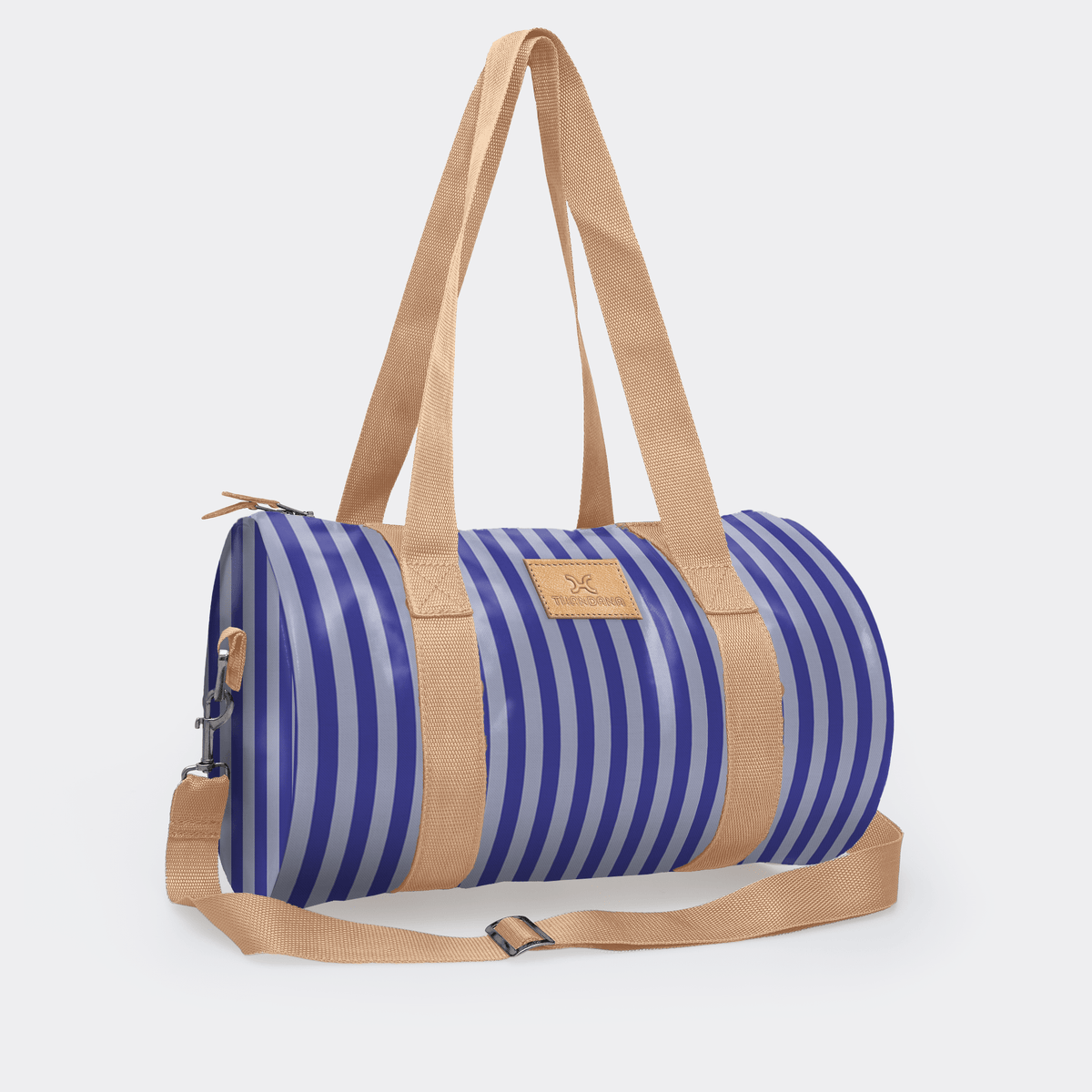 Thandana Laminated Fabric Sports & Gym Bag - Beige Trim - KaryKase
