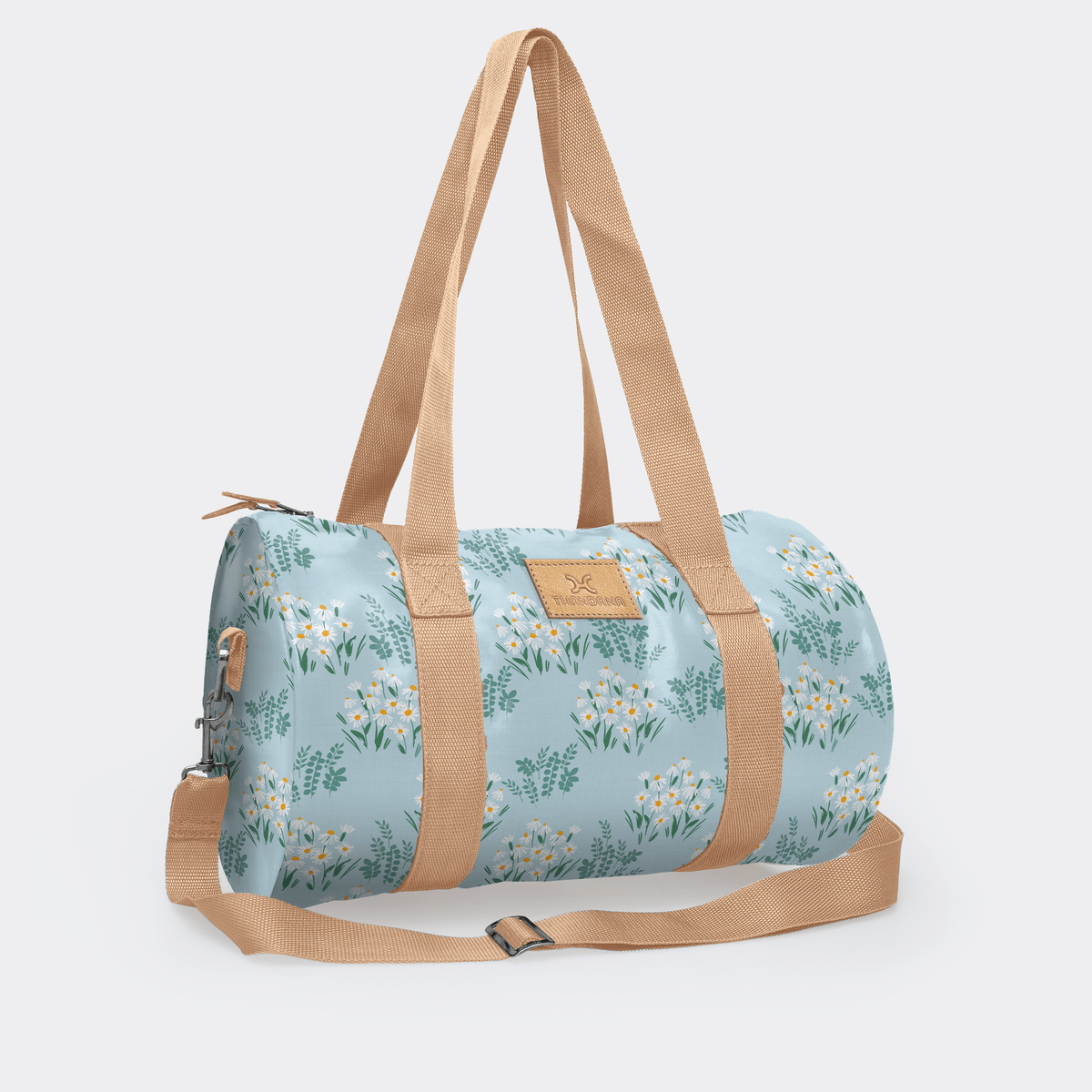 Thandana Laminated Fabric Sports & Gym Bag - Beige Trim - KaryKase