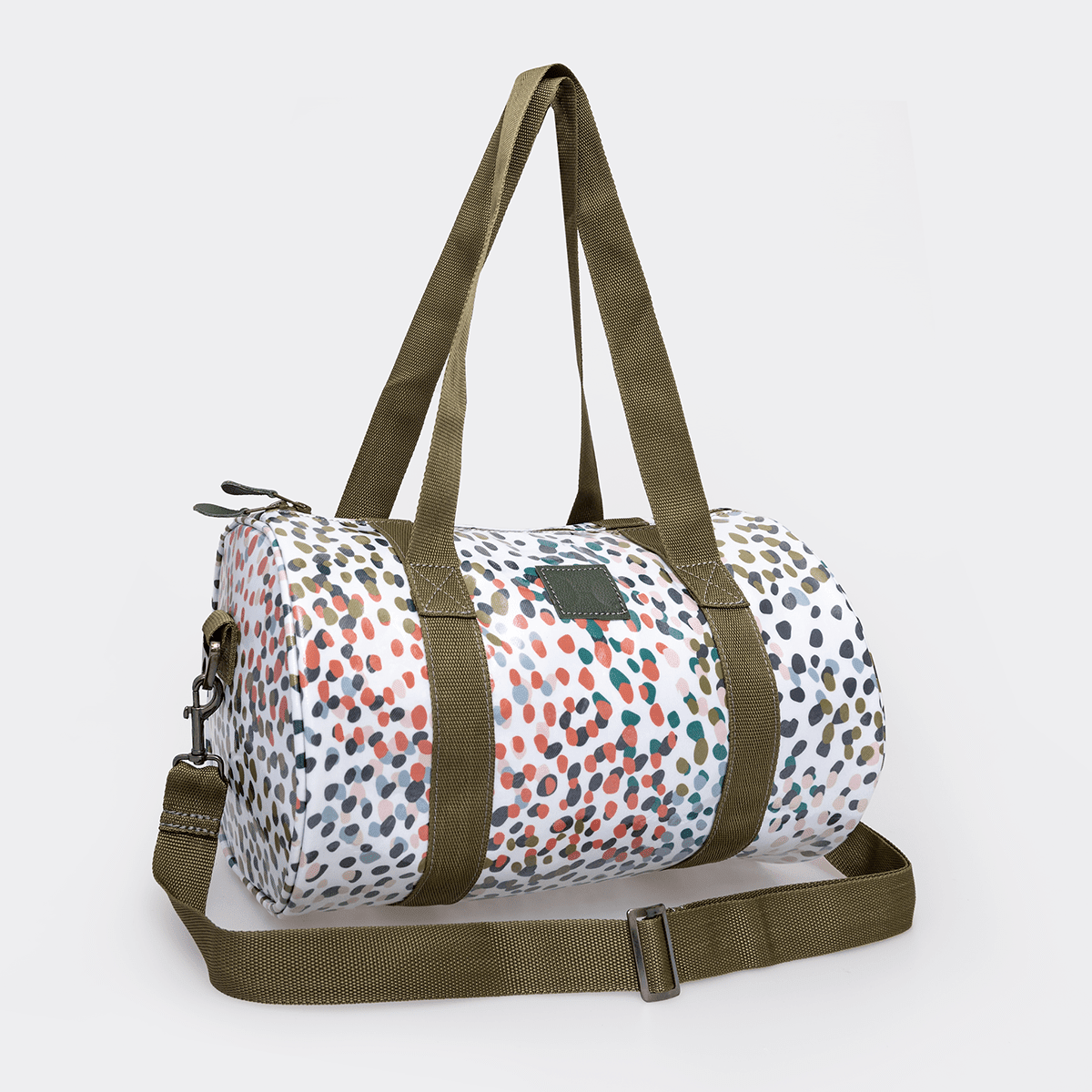 Thandana Laminated Fabric Sports & Gym Bag - Olive Trim - KaryKase