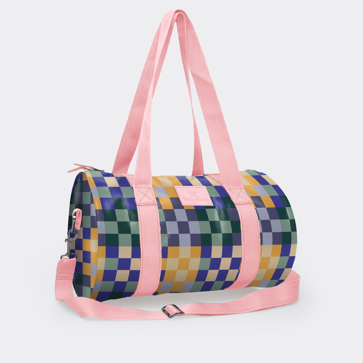 Thandana Laminated Fabric Sports & Gym Bag - Pink Trim - KaryKase