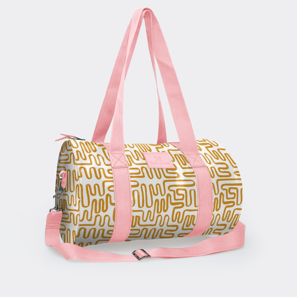 Thandana Laminated Fabric Sports & Gym Bag - Pink Trim - KaryKase