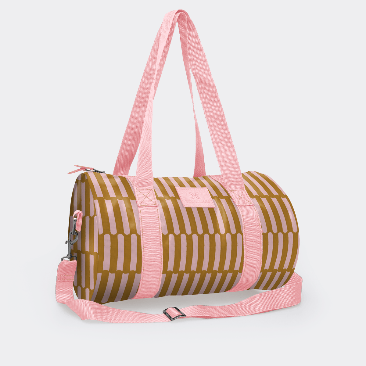 Thandana Laminated Fabric Sports & Gym Bag - Pink Trim - KaryKase