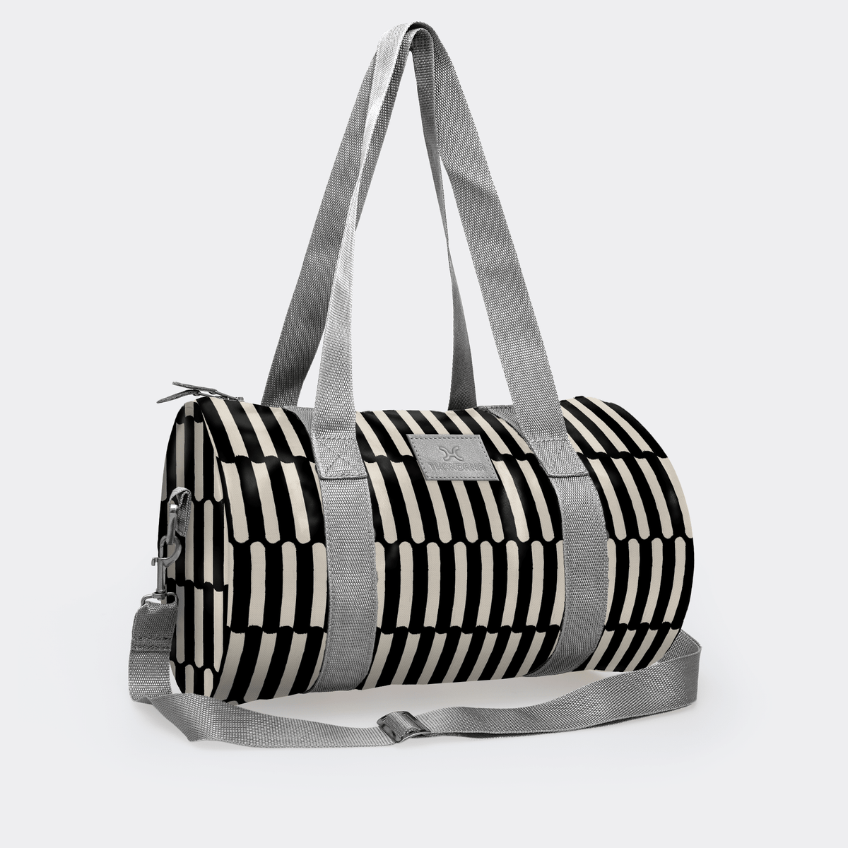 Thandana Laminated Fabric Sports & Gym Bag - Silver Trim - KaryKase