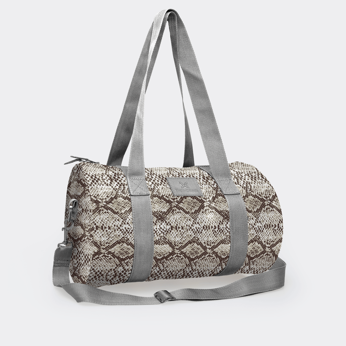 Thandana Laminated Fabric Sports & Gym Bag - Silver Trim - KaryKase