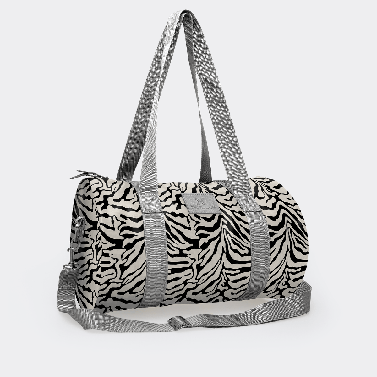 Thandana Laminated Fabric Sports & Gym Bag - Silver Trim - KaryKase