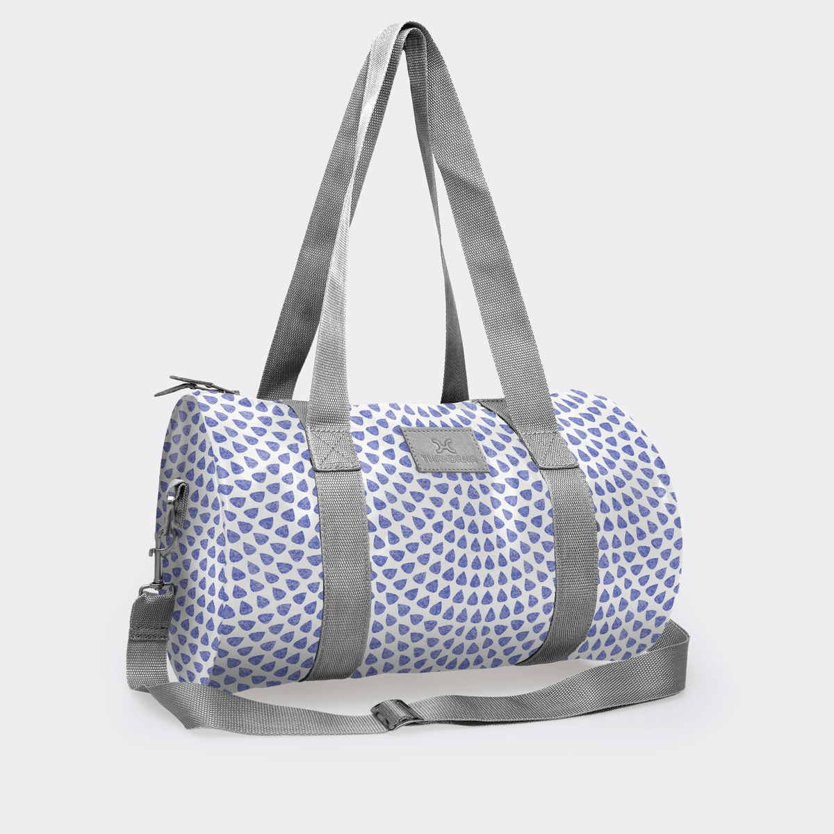 Thandana Laminated Fabric Sports & Gym Bag - Silver Trim - KaryKase