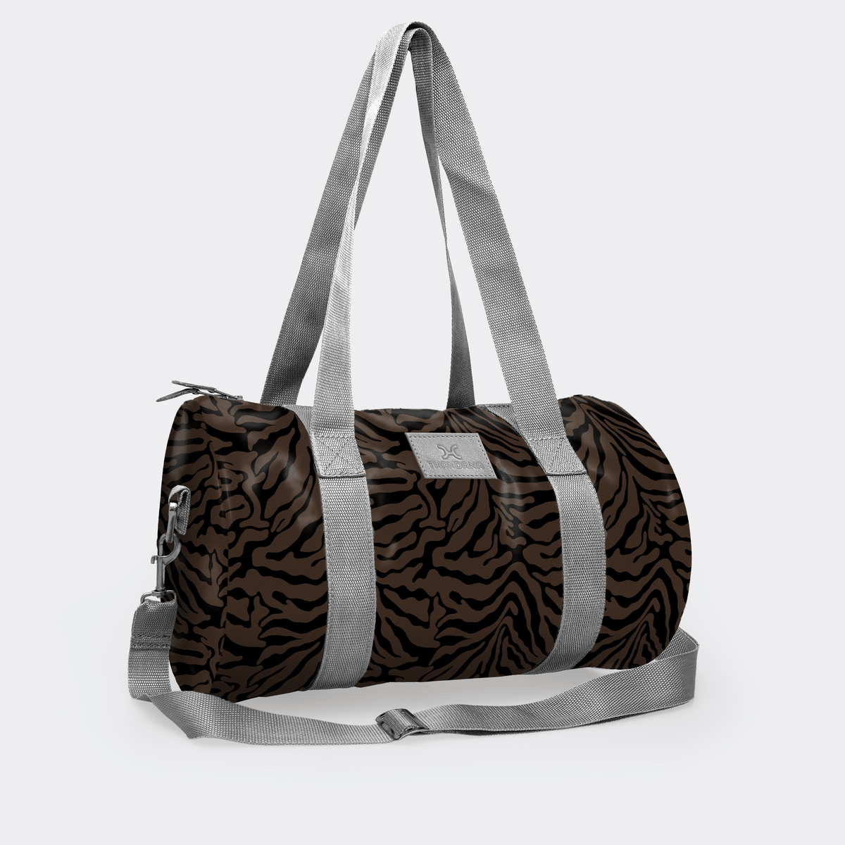 Thandana Laminated Fabric Sports & Gym Bag - Silver Trim - KaryKase