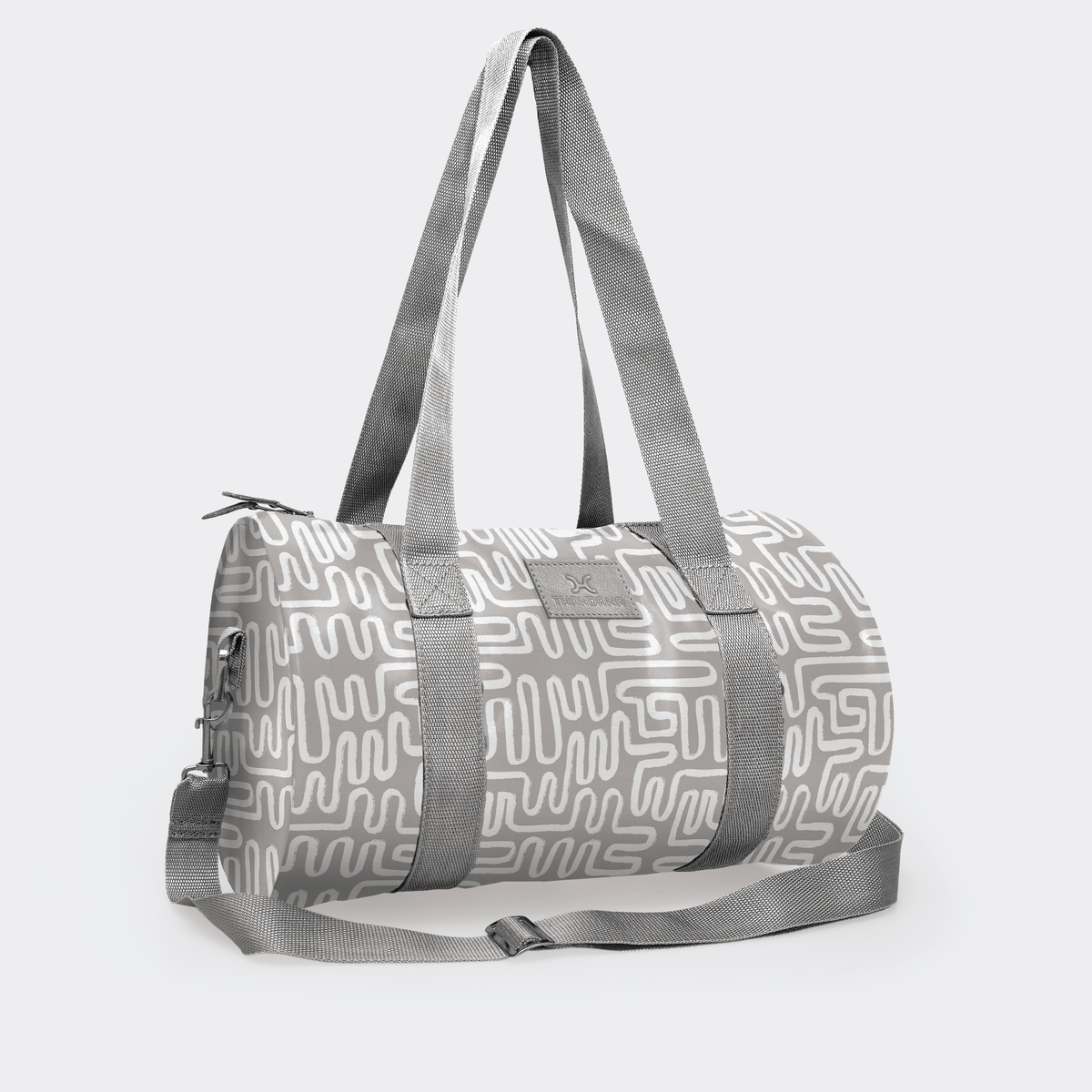 Thandana Laminated Fabric Sports & Gym Bag - Silver Trim - KaryKase
