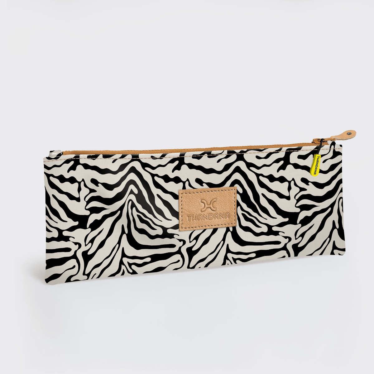 Thandana Laminated Fabric Triple Zip Pencil Case - KaryKase