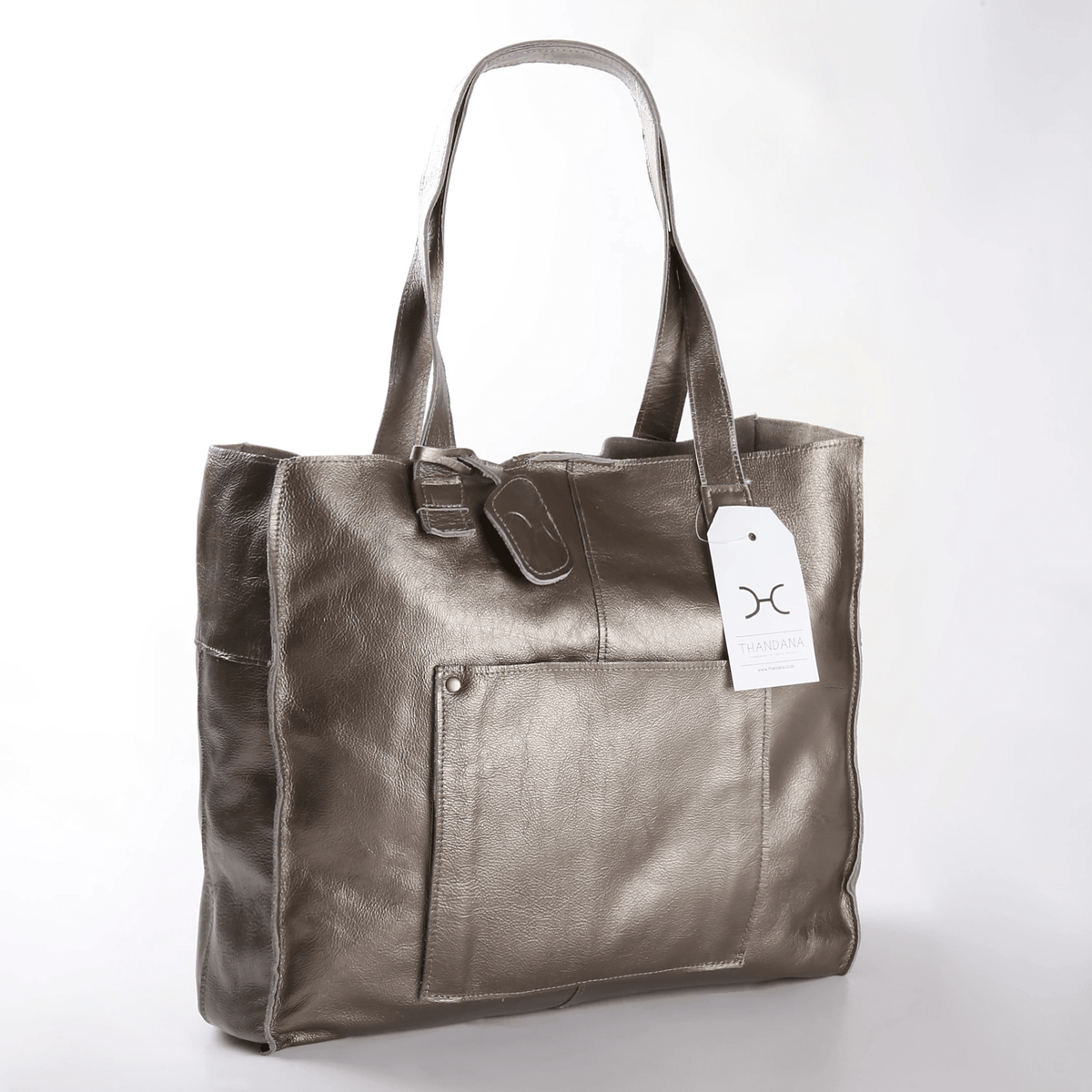 Thandana Leather Laptop Tote Handbag - KaryKase