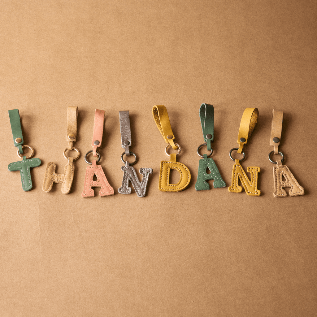 Thandana Leather Letter Key Ring - KaryKase