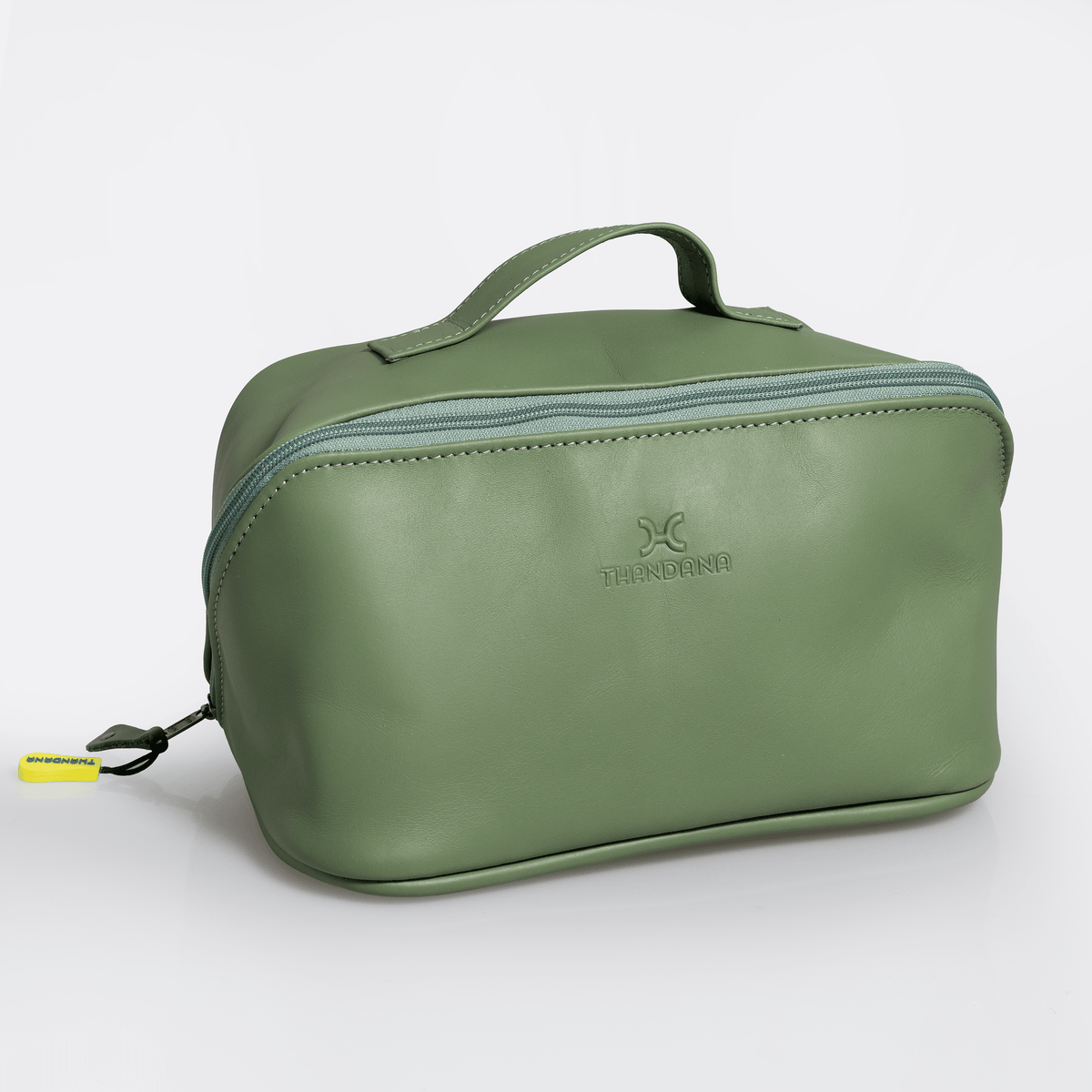 Thandana Leather Side Mouth Maxi Vanity Bag - KaryKase