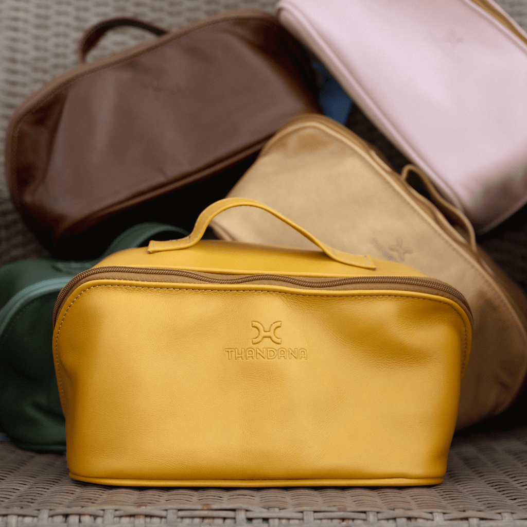Thandana Leather Side Mouth Vanity Bag - KaryKase