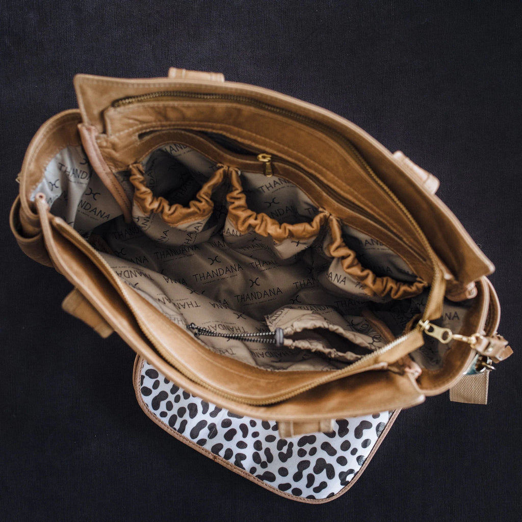 Thandana Noa Leather Handbag | Print Faux Fur - KaryKase