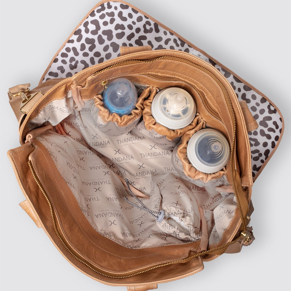 Thandana Noa Leather Nappy Bag | Tobacco - KaryKase