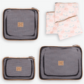 Thandana Travel Luggage Organiser Pods - 6 Piece Set | Crazy Daisy - Blush - KaryKase