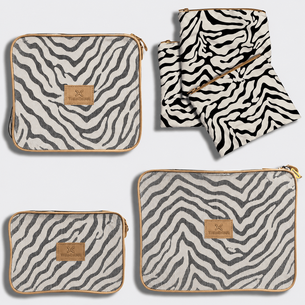 Thandana Travel Luggage Organiser Pods - 6 Piece Set | Nomad Stripe - Pitch - KaryKase