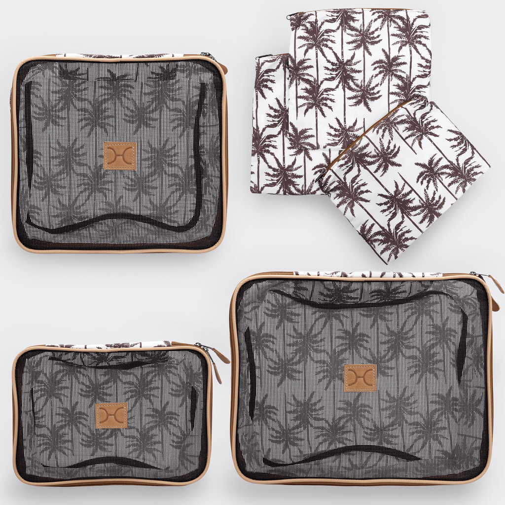 Thandana Travel Luggage Organiser Pods - 6 Piece Set | Palm - Neutral - KaryKase