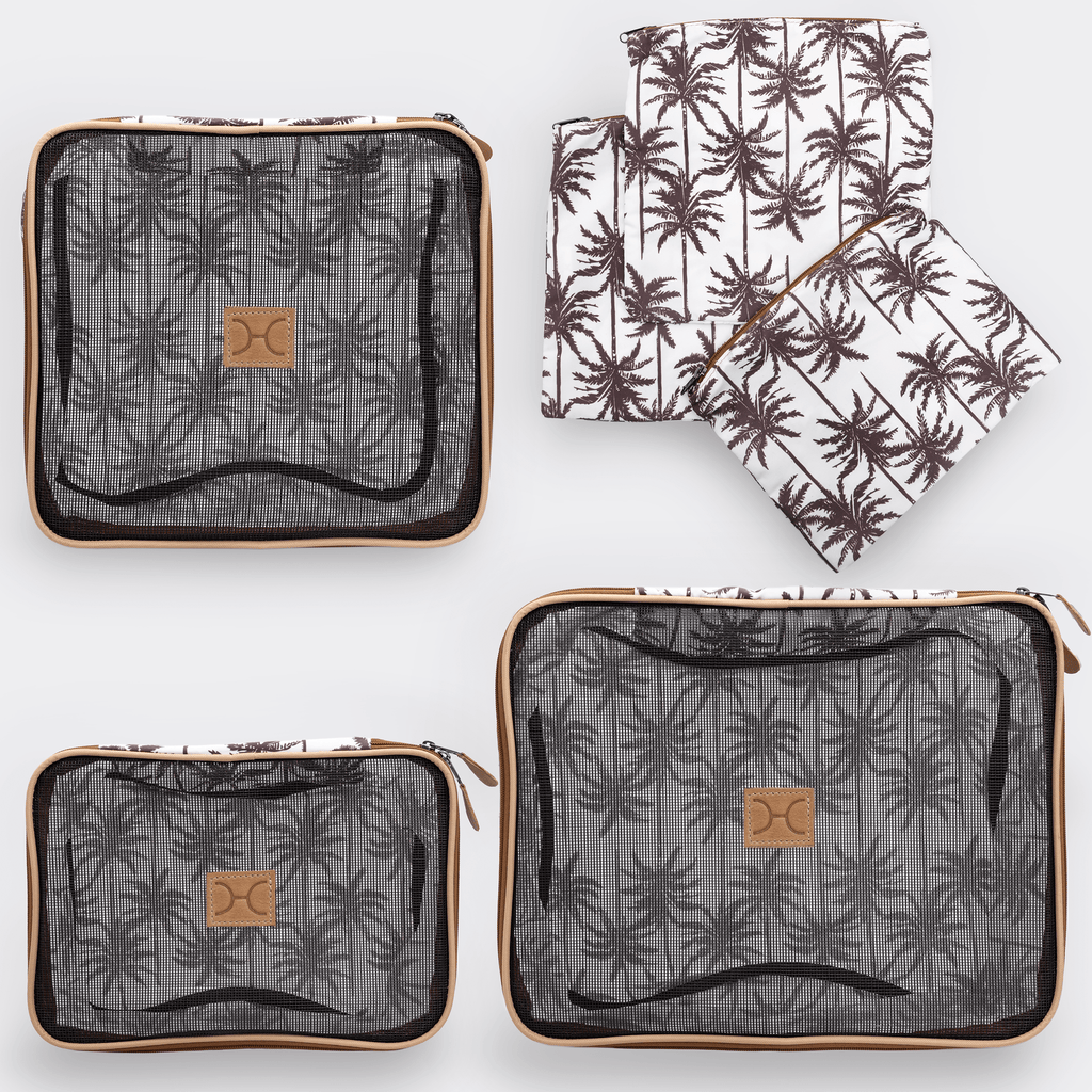 Thandana Travel Luggage Organiser Pods - 6 Piece Set | Palm - Neutral - KaryKase