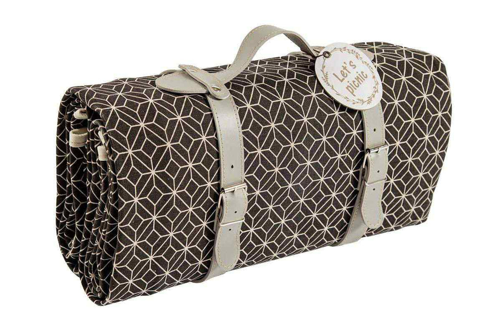 Yuppie Gift Baskets Picnic/Beach Rug Large | BLACK GEOMETRIC - KaryKase